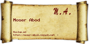 Moser Abod névjegykártya